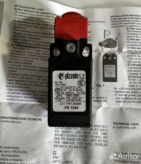 Выключатель концевой pizzato FR1896