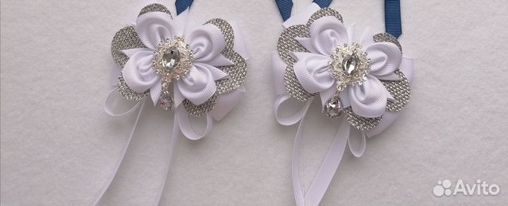 Белые бантики ручной работы