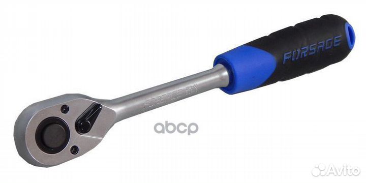 Трещотка реверсивная с резиновой ручкой, 45 зуб