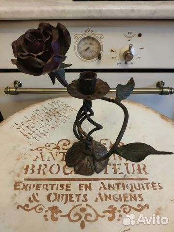 Подсвечник роза металл