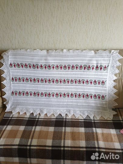 Скатерть льняная 180х180 см двусторонняя СССР