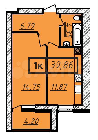 1-к. квартира, 39,9 м², 5/10 эт.