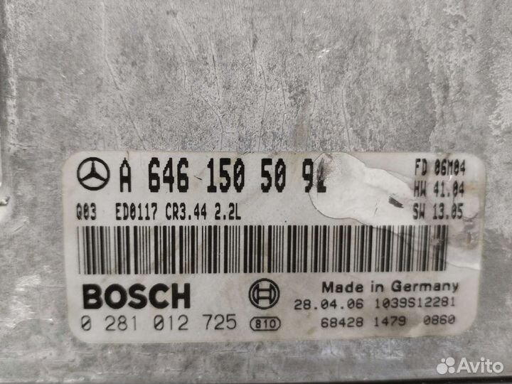 Блок управления двигателем Mercedes w203 om646