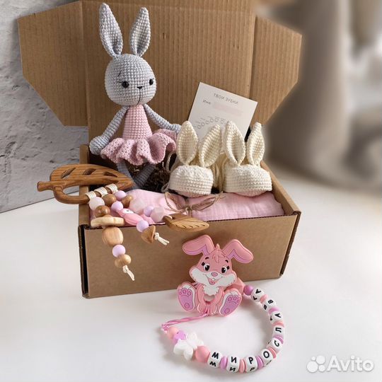 Соска bibs, держатель, вязаная погремушка