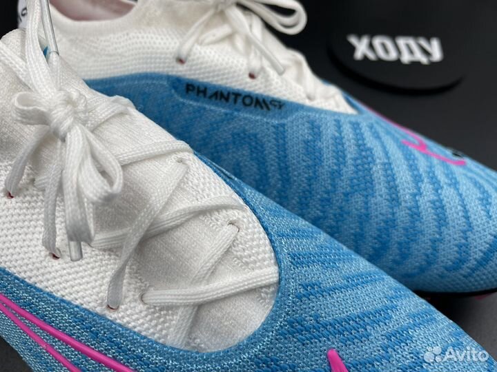 Бутсы детские Nike Phantom GX blue no socks 35-38