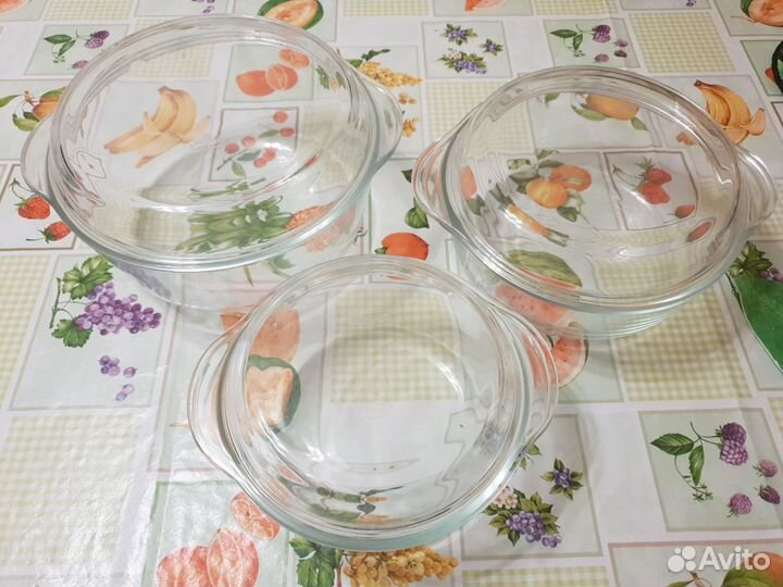 Стеклянные кастрюли для свч Borcam