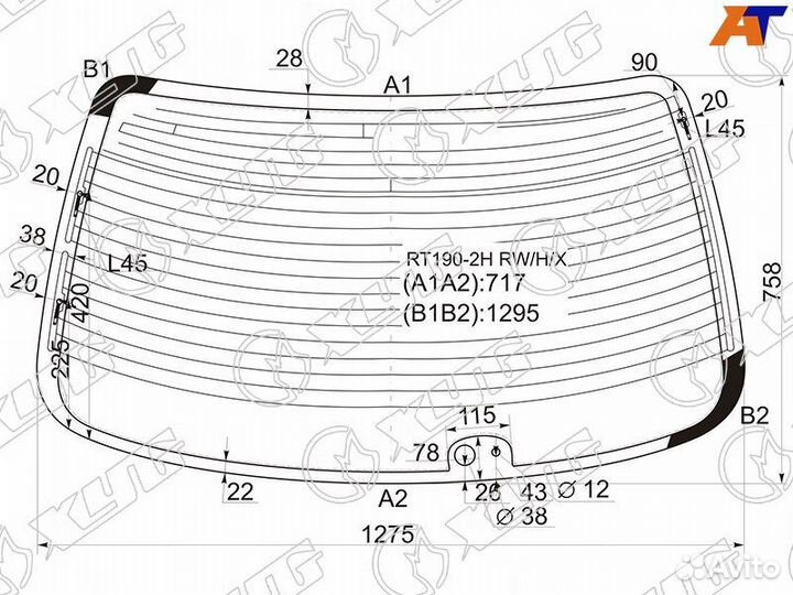 Стекло заднее Toyota Carina E