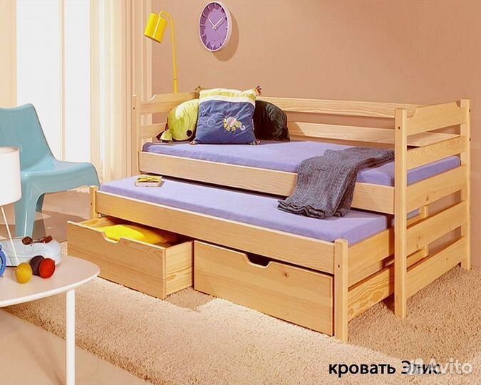 Кровать массив выдвижная