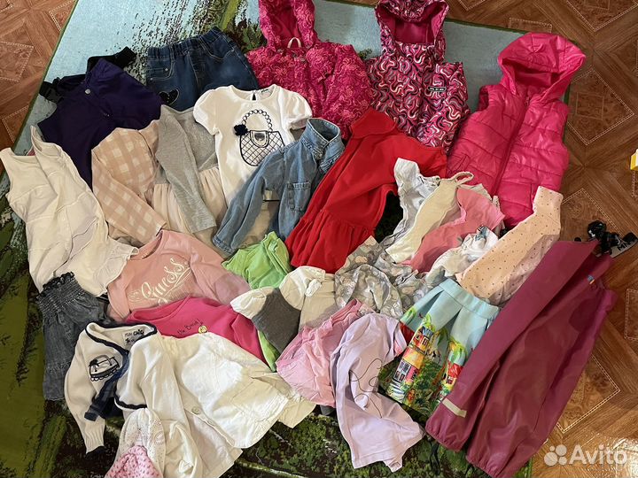 Большой пакет одежды для девочки 98