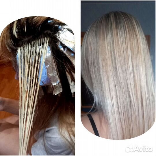 Мелирование, наращивание