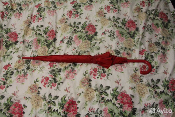 Красный зонт трость