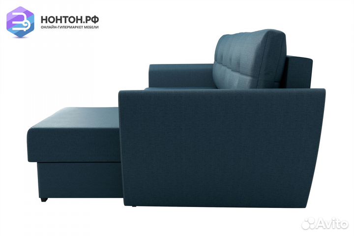 Диван угловой выкатной София синий