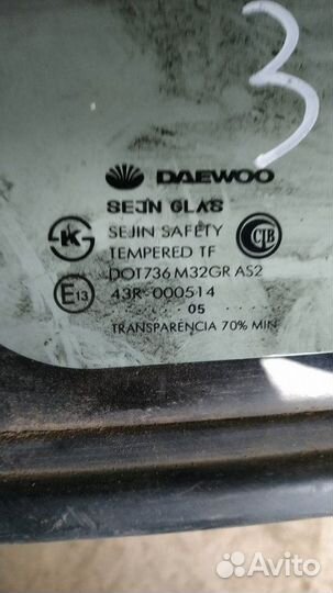 Стекло кузовное глухое заднее левое Daewoo Nexia