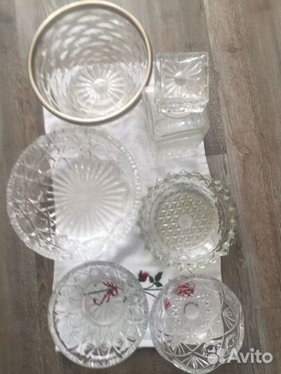 Вазы хрустальные большие СССР 2 шт