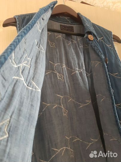 Жилетка женская утепленная джинсовая