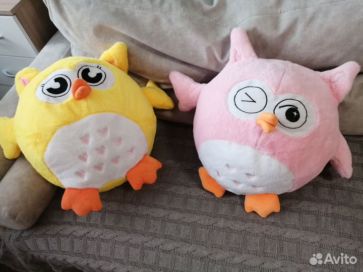 Мягкая игрушка-подушка сова с пледом,антистресс