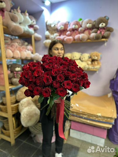 Цветы 51 Роза 70 см