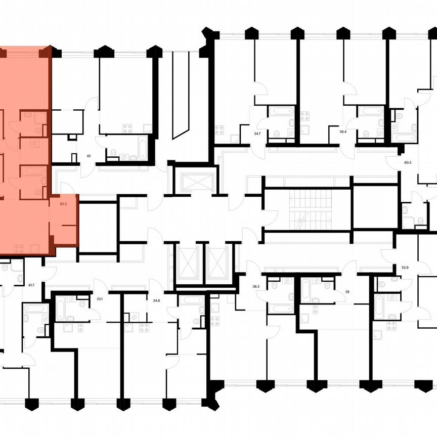 3-к. квартира, 82,3 м², 4/25 эт.