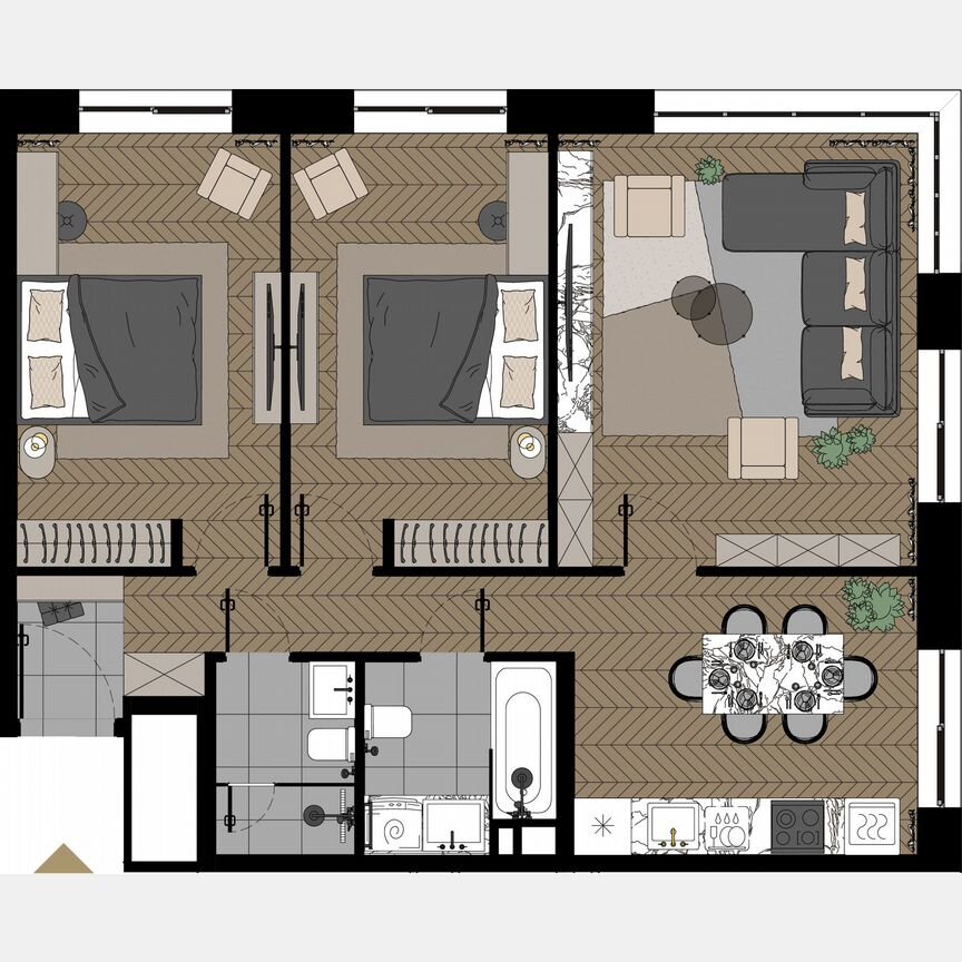 1-к. апартаменты, 79,9 м², 22/23 эт.