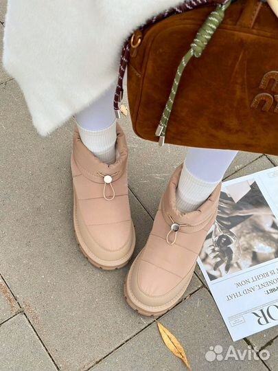 Зимние Женские Дутики Натуральный Мех