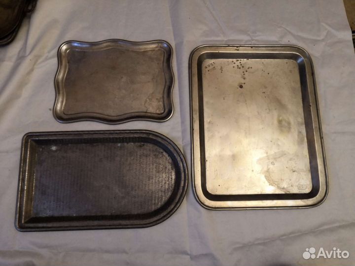 Поднос старинный. В никеле