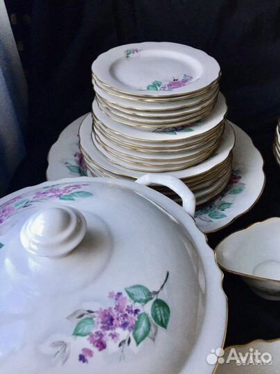 Сервиз столовый Дулево «Сирень» 31 предмет
