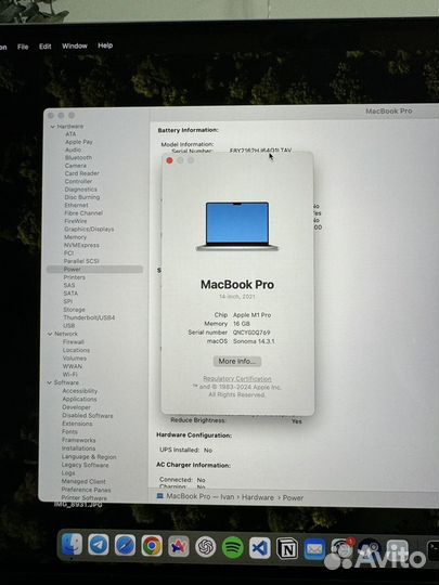 Macbook Pro 14 m1 16 512