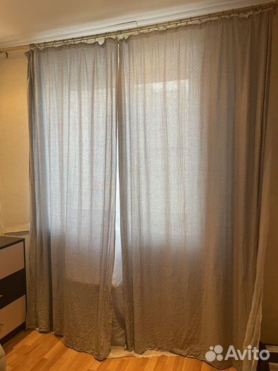 Шторы хлопковые комплект 150х260 2 штуки