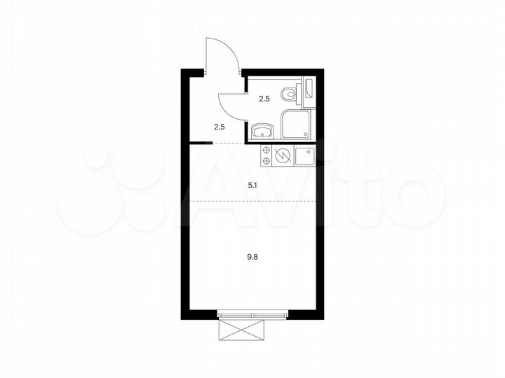Квартира-студия, 19,9 м², 16/33 эт.