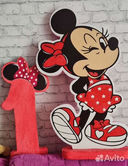 Микки мини маус Цифра 1