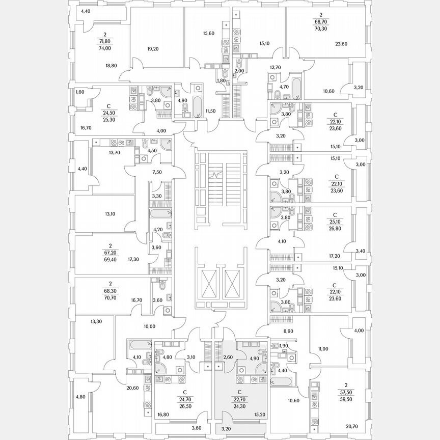 Квартира-студия, 24,2 м², 9/13 эт.
