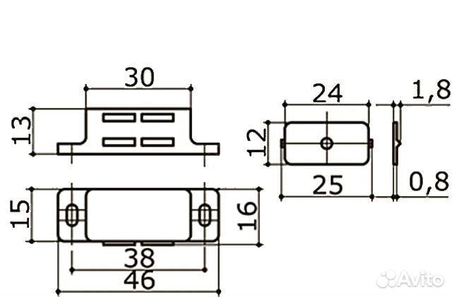 Защелка магнитная коричневая