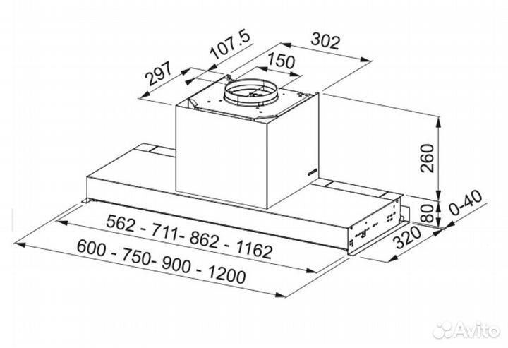 Вытяжка faber IN-nova zero drip lite A60 BK (305.0704.149)