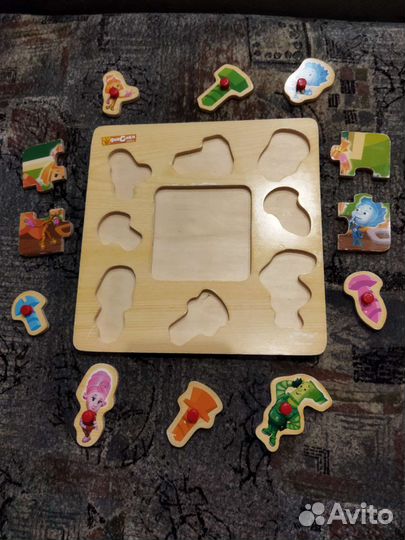Деревянные пазлы вкладыши Фиксики