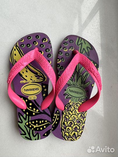 Шлепанцы havaianas для девочки, размер 29-30