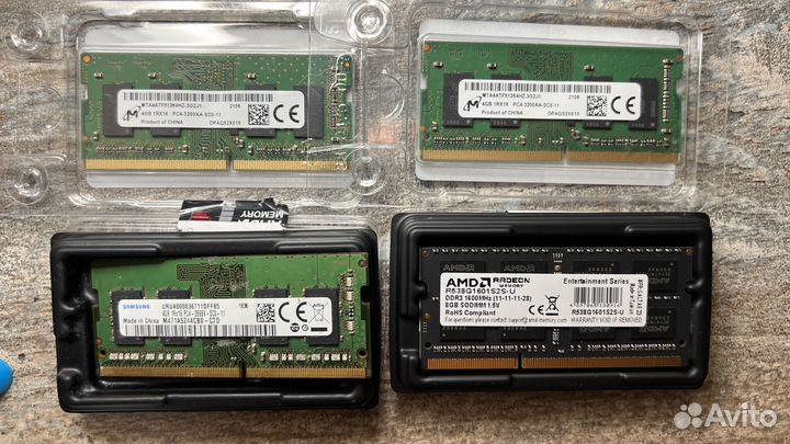 Озу ноуту 4gb DDR4 1.2v Crutial by micron samsung