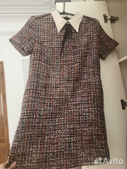 Платье твидовое 44