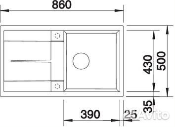 1032 розн Кухонная мойка Blanco Metra 5 S антрацит