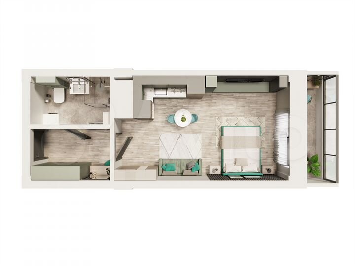 Квартира-студия, 28,7 м², 3/16 эт.