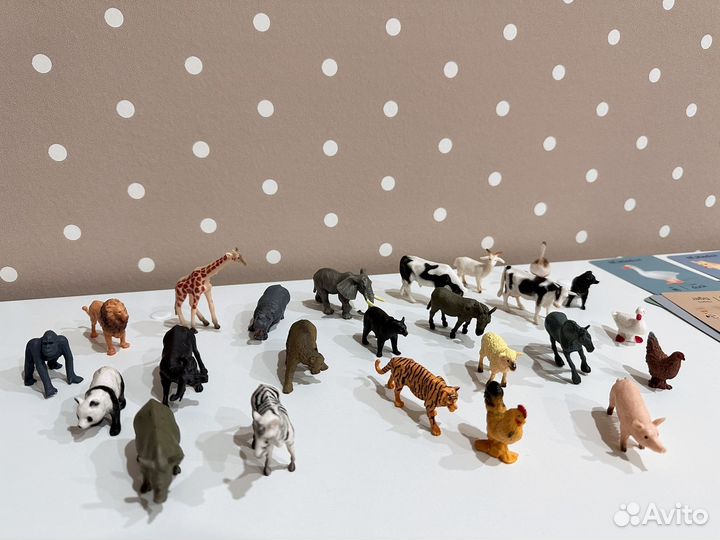 Набор фигурок животных домашние и дикие