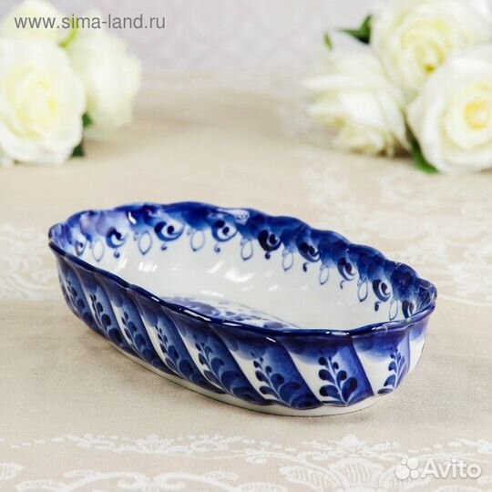 Салатник «Волна», 9245 см, гжель