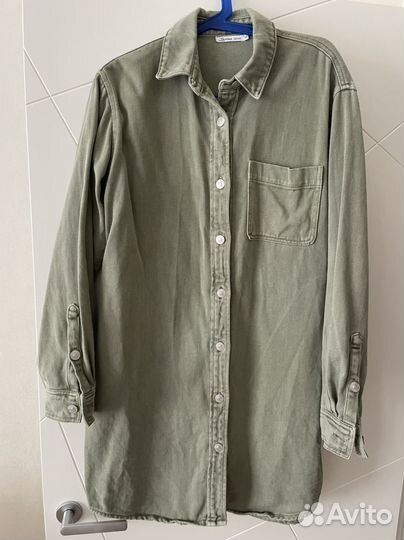 Джинсовое платье рубашка 44