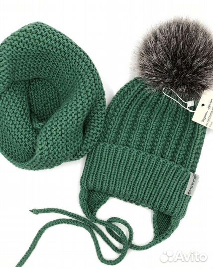 Комплект шапка и снуд зимний