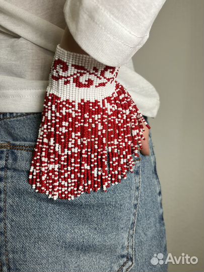 Браслеты из бисера (манжеты) с бахромой