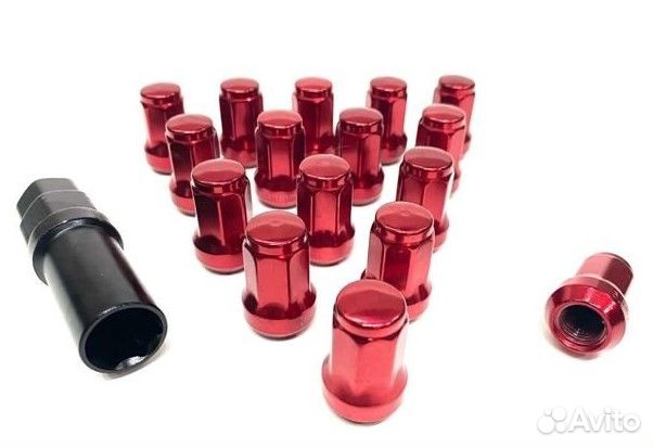 Гайки TopFit M12 1.5 (16шт) красные