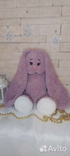 Мягкая игрушка крючком Зайка