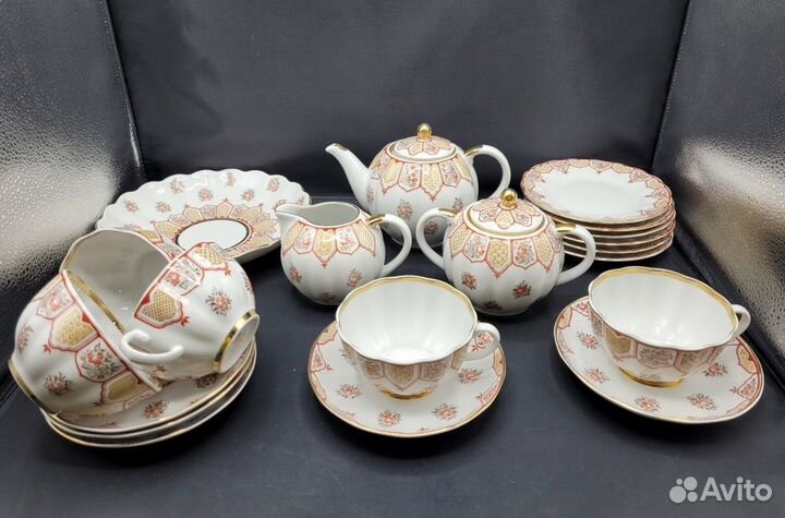 Сервиз чайный 20 предметов Фриз фарфор лфз