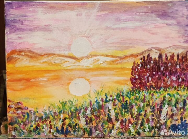 Картина акрилом на холсте