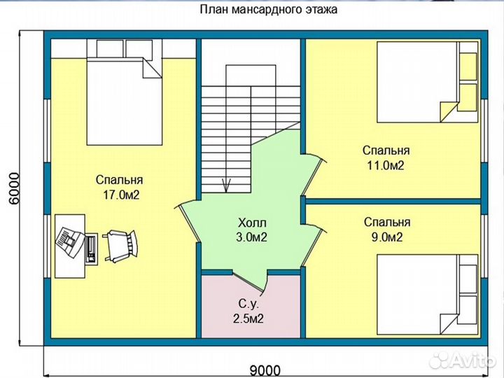 Каркасный дом 108 кв.м. с мансардой и террасой