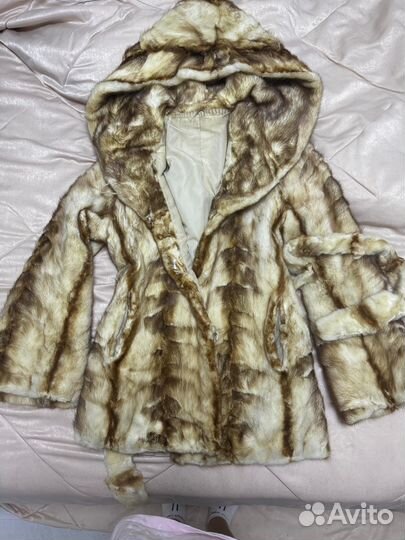 Шуба норковая 42 44 короткая бежевая
